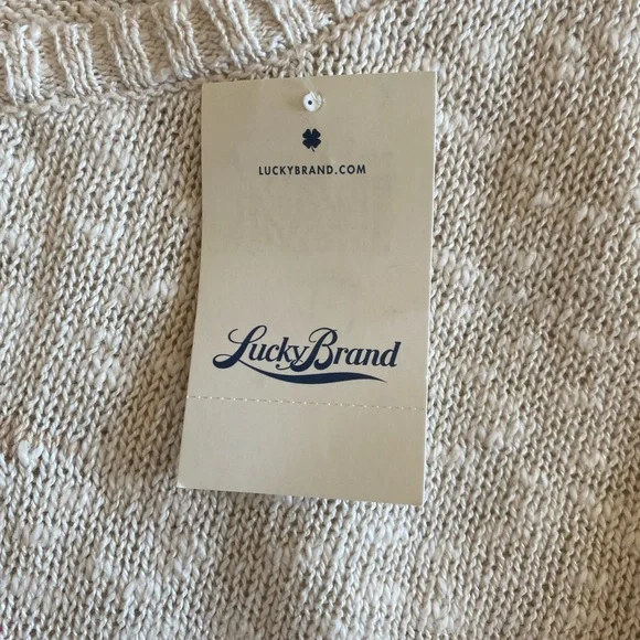 Lucky Brand Beige‎ Sweater with Geometric Design women size large - Picture 7 of 7